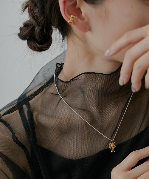 イアパピヨネ シルバー925 イニシャルM×ハートネックレス 新品未使用 ear PAPILLONNER（イアパピヨネ）の「シルバー925ハート