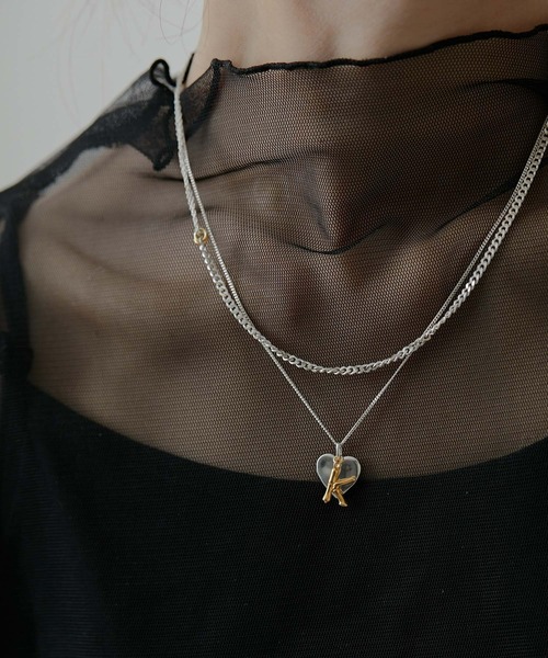 イアパピヨネ シルバー925 イニシャルM×ハートネックレス 新品未使用 ear PAPILLONNER（イアパピヨネ）の「シルバー925ハート