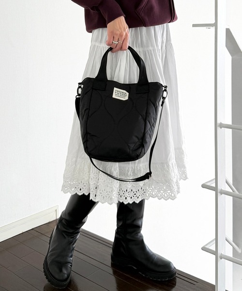 FREDRIK PACKERS（フレドリックパッカーズ）の「【FREDRIK PACKERS】70D MISSION TOTE QUILTING（トートバッグ・レディース・ベージュ/ブラック/オリーブ・FREE）」の19枚目の写真