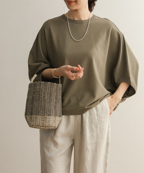 URBAN RESEARCH DOORS（アーバンリサーチドアーズ）の「ミニウラケワイドプルオーバー（Tシャツ/カットソー・レディース・マスタード/グリーン系その他/ライトベージュ・MEDIUM）」の3枚目の写真