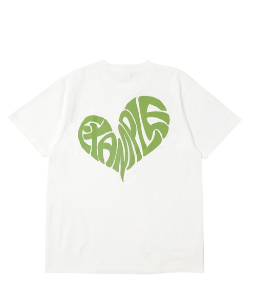 EXAMPLE（エグザンプル）の「《ZOZO LIMITED》EXAMPLE HEART LOGO S/S TEE（Tシャツ/カットソー・メンズ・ホワイト×グリーン/ホワイト×ブラック/ブラック×ホワイト/ホワイト×パープル/ブラック×レッド/ブラック×ブルー/ブラック×イエロー/ホワイト×ブラウン・M/L/XL/XXL）」の2枚目の写真