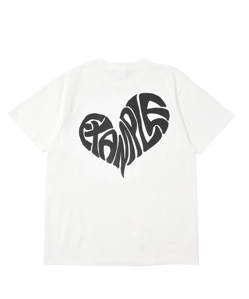 EXAMPLE（エグザンプル）の「《ZOZO LIMITED》EXAMPLE HEART LOGO S/S TEE（Tシャツ/カットソー・メンズ・ホワイト×グリーン/ホワイト×ブラック/ブラック×ホワイト/ホワイト×パープル/ブラック×レッド/ブラック×ブルー/ブラック×イエロー/ホワイト×ブラウン・M/L/XL/XXL）」の3枚目の写真