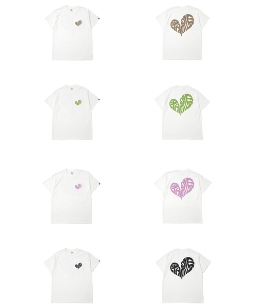 EXAMPLE（エグザンプル）の「《ZOZO LIMITED》EXAMPLE HEART LOGO S/S TEE（Tシャツ/カットソー・メンズ・ホワイト×グリーン/ホワイト×ブラック/ブラック×ホワイト/ホワイト×パープル/ブラック×レッド/ブラック×ブルー/ブラック×イエロー/ホワイト×ブラウン・M/L/XL/XXL）」の9枚目の写真
