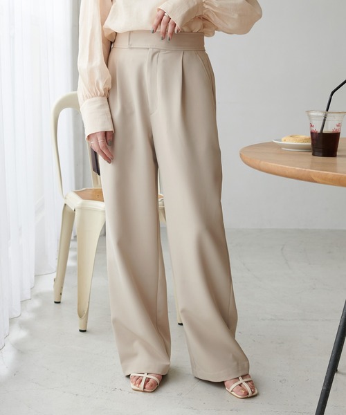 DISCOAT(ディスコート)の「アンチピリングタックワイドパンツ(その他パンツ・レディース・ブラック/ホワイト系その他/グレー・MEDIUM/LARGE/SMALL)」の8枚目の写真