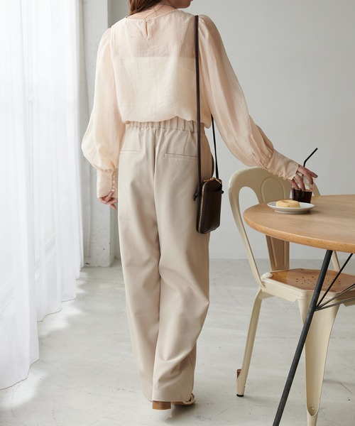 DISCOAT(ディスコート)の「アンチピリングタックワイドパンツ(その他パンツ・レディース・ブラック/ホワイト系その他/グレー・MEDIUM/LARGE/SMALL)」の7枚目の写真