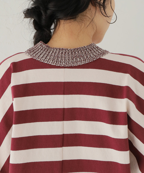 TELA（テラ）の「【TELA/テラ】ボーダーTシャツ（Tシャツ/カットソー・レディース・レンガ・SMALL）」の2枚目の写真