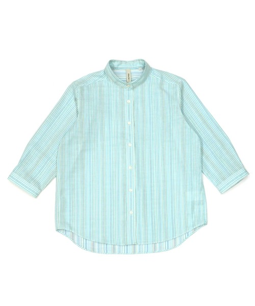 Pitta Re:)（ピッタリ）の「【Pitta Re:)】ふわっとガーゼシャツ 七分袖 綿100% レディースカジュアルシャツ（シャツ/ブラウス・レディース・ライトブルー・S/M/L/LL）」の3枚目の写真