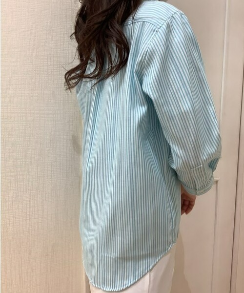 Pitta Re:)（ピッタリ）の「【Pitta Re:)】ふわっとガーゼシャツ 七分袖 綿100% レディースカジュアルシャツ（シャツ/ブラウス・レディース・ライトブルー・S/M/L/LL）」の10枚目の写真