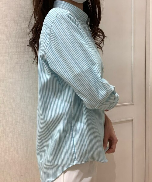 Pitta Re:)（ピッタリ）の「【Pitta Re:)】ふわっとガーゼシャツ 七分袖 綿100% レディースカジュアルシャツ（シャツ/ブラウス・レディース・ライトブルー・S/M/L/LL）」の9枚目の写真