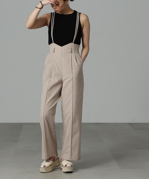 FREE'S MART（フリーズマート）の「◆［セットアップ対応］綿麻サス付きタックワイドパンツ（その他パンツ・レディース・ブラウン/パープル/ベージュ・X-SMALL/SMALL/MEDIUM）」の17枚目の写真