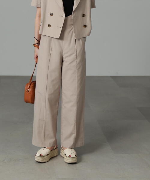 FREE'S MART（フリーズマート）の「◆［セットアップ対応］綿麻サス付きタックワイドパンツ（その他パンツ・レディース・ブラウン/パープル/ベージュ・X-SMALL/SMALL/MEDIUM）」の18枚目の写真