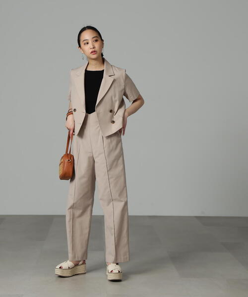 FREE'S MART（フリーズマート）の「◆［セットアップ対応］綿麻サス付きタックワイドパンツ（その他パンツ・レディース・ブラウン/パープル/ベージュ・X-SMALL/SMALL/MEDIUM）」の20枚目の写真