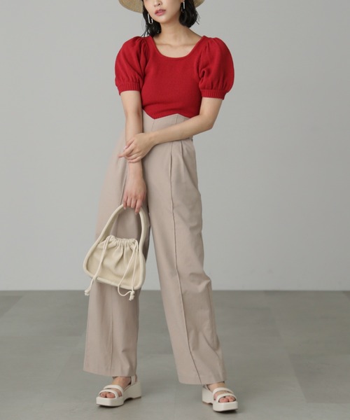 FREE'S MART（フリーズマート）の「◆［セットアップ対応］綿麻サス付きタックワイドパンツ（その他パンツ・レディース・ブラウン/パープル/ベージュ・X-SMALL/SMALL/MEDIUM）」の11枚目の写真