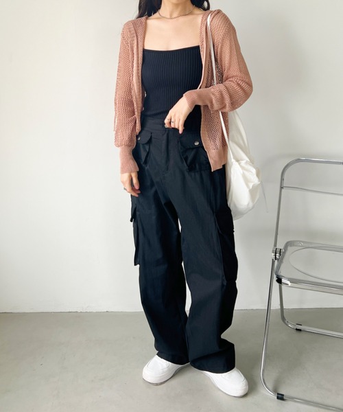 CLEA(クレア)の「Y2Kストレートベイカーカーゴパンツ(カーゴパンツ・レディース・ブラウン/アイボリー/ブラック・M/L)」の20枚目の写真