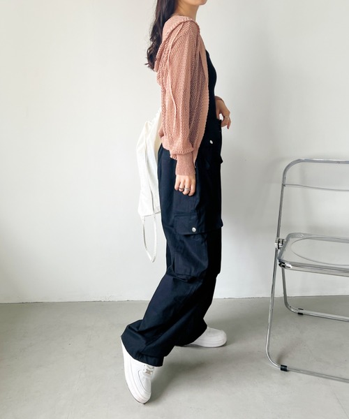 CLEA(クレア)の「Y2Kストレートベイカーカーゴパンツ(カーゴパンツ・レディース・ブラウン/アイボリー/ブラック・M/L)」の22枚目の写真