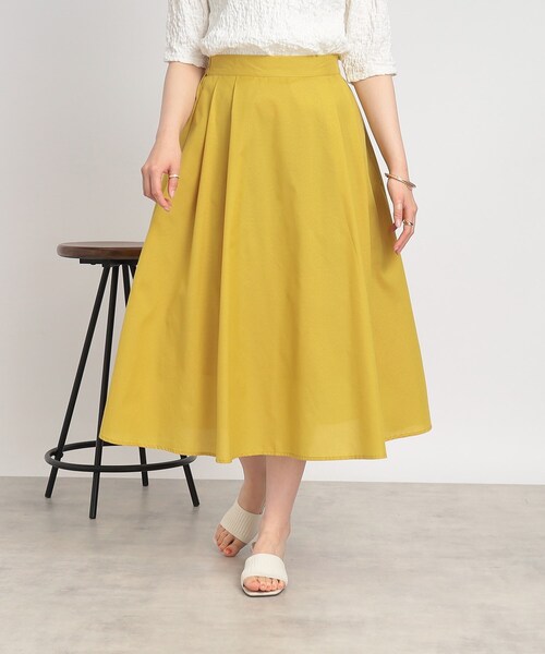 SHOO・LA・RUE(シューラルー)の「◆きちんとにもカジュアルにも ふんわり タックスカート(スカート・レディース・イエロー/ベージュ/ブラック系1/ホワイト系その他2・03/04/02)」の8枚目の写真