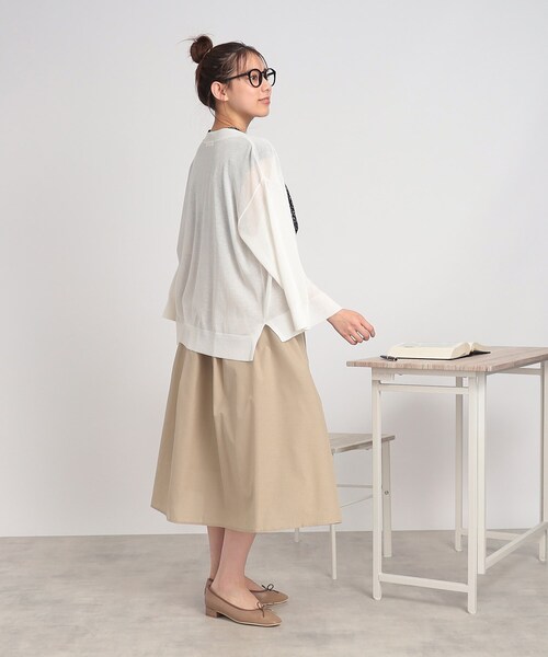 SHOO・LA・RUE(シューラルー)の「◆きちんとにもカジュアルにも ふんわり タックスカート(スカート・レディース・イエロー/ベージュ/ブラック系1/ホワイト系その他2・03/04/02)」の12枚目の写真