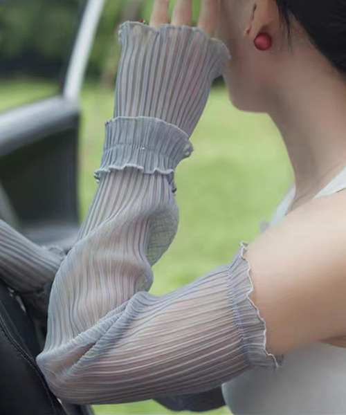 DAY CLOSET（デイ クローゼット）の「レディース シースルーレースメロウフリルアームカバー（アームカバー・レディース・ブルー系その他/ホワイト/ブラック/ピンク系その他・ONE SIZE）」の8枚目の写真