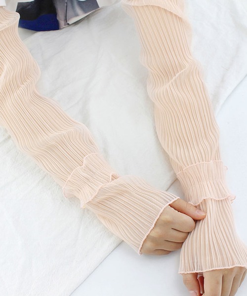 DAY CLOSET（デイ クローゼット）の「レディース シースルーレースメロウフリルアームカバー（アームカバー・レディース・ブルー系その他/ホワイト/ブラック/ピンク系その他・ONE SIZE）」の12枚目の写真