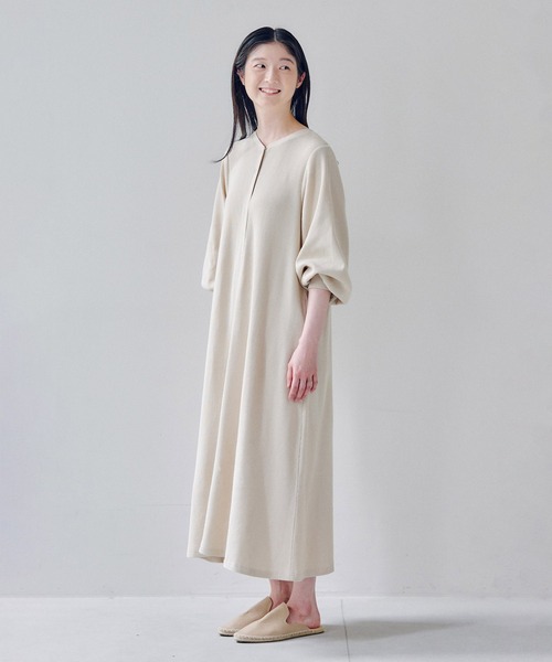 フェリシモMama(フェリシモママ)の「Moredde マタニティから産後も使える 2-WAYワッフル素材ワンピース(マタニティウェア/グッズ・レディース・ライトベージュ・MEDIUM/LARGE/X-LARGE)」の2枚目の写真