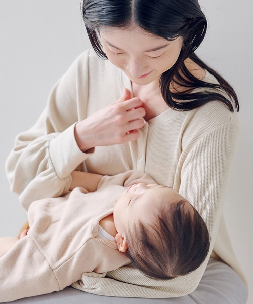 フェリシモMama(フェリシモママ)の「Moredde マタニティから産後も使える 2-WAYワッフル素材ワンピース(マタニティウェア/グッズ・レディース・ライトベージュ・MEDIUM/LARGE/X-LARGE)」の16枚目の写真