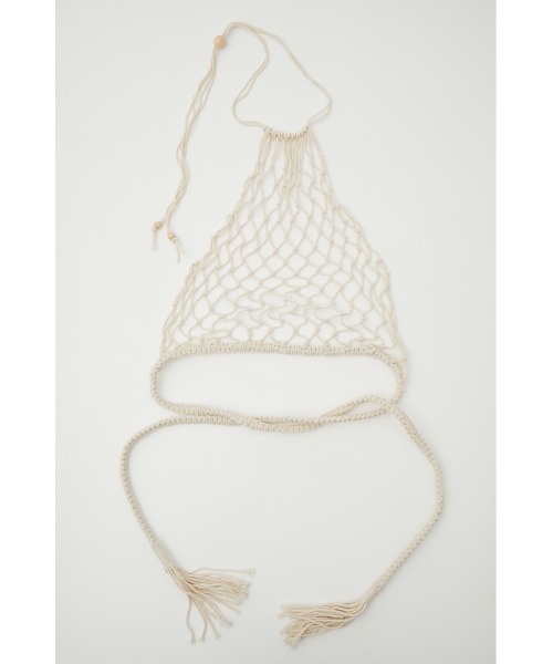 SLY(スライ)の「HANDMADE CROCHET BIBS ハンドメイド クロシェ ビブス レイヤード 夏 サマーニット(タンクトップ・レディース・アイボリー・FREE)」の2枚目の写真