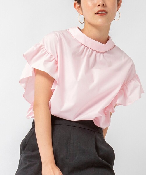 NOLLEY’S(ノーリーズ)の「ロールネックバックリボンブラウス(シャツ/ブラウス・レディース・ホワイト/ネイビー/サックスブルー/ベビーピンク/キャメル/ブラック・38)」の18枚目の写真