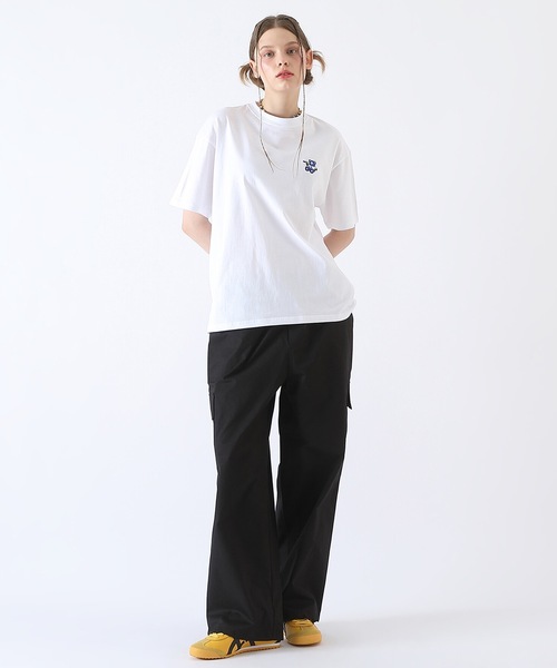 BadBlue（バッドブルー）の「【BadBlue 】BadBear Patch Tee White（Tシャツ/カットソー・レディース・ホワイト×ブルー・S1）」の4枚目の写真