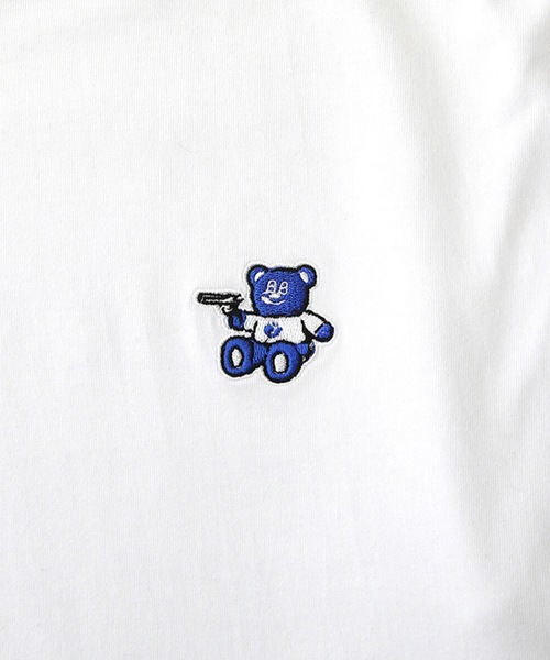 BadBlue（バッドブルー）の「【BadBlue 】BadBear Patch Tee White（Tシャツ/カットソー・レディース・ホワイト×ブルー・S1）」の6枚目の写真