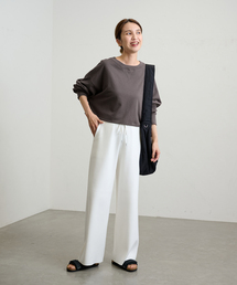 新品未使用タグ付))FRAMeWORK ミニ裏毛ショートスウェット 白