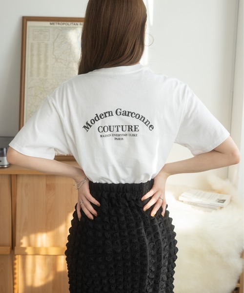 Ada.(エイダ)の「韓国風 ロゴプリントTシャツ(Tシャツ/カットソー・レディース・ホワイト/ブラック・FREE)」の22枚目の写真