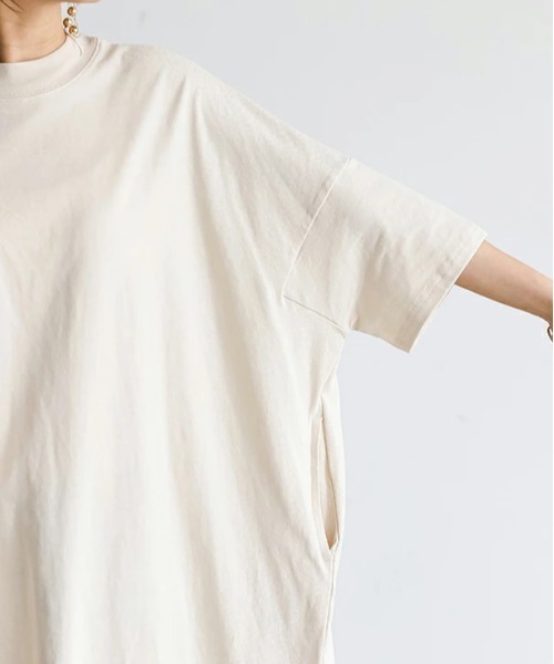 No one knows（ノーワンノーズ）の「ゆったりワイドワンピース（ワンピース・レディース・オリーブ/グレイッシュベージュ/ネイビー/ナチュラル・M-L）」の13枚目の写真