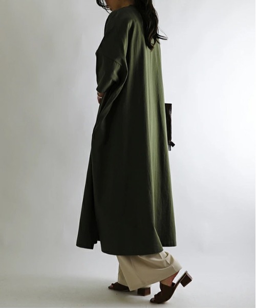 No one knows（ノーワンノーズ）の「ゆったりワイドワンピース（ワンピース・レディース・オリーブ/グレイッシュベージュ/ネイビー/ナチュラル・M-L）」の19枚目の写真
