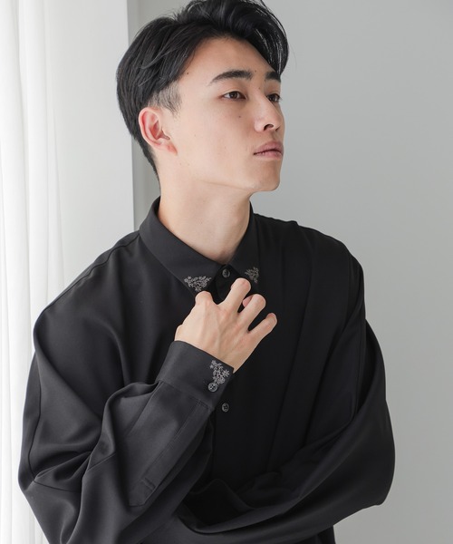LOWRYS FARM(ローリーズファーム)の「シシュウSTドルマンシャツ 969805(シャツ/ブラウス・メンズ・ベージュ/ブラック・MEDIUM/LARGE)」の12枚目の写真