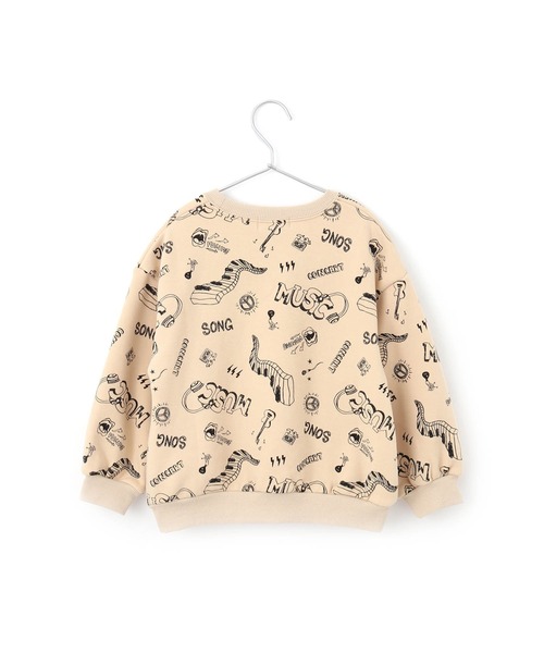 MAKE YOUR DAY（メイクユアデイ）の「MUSIC総柄裏シャギートレーナー■80～140cm（スウェット・キッズ・ブルー/アイボリー/マスタード・120/80/140/90/110/130/100）」の13枚目の写真