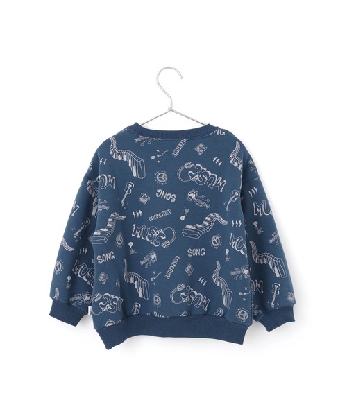 MAKE YOUR DAY（メイクユアデイ）の「MUSIC総柄裏シャギートレーナー■80～140cm（スウェット・キッズ・ブルー/アイボリー/マスタード・120/80/140/90/110/130/100）」の12枚目の写真