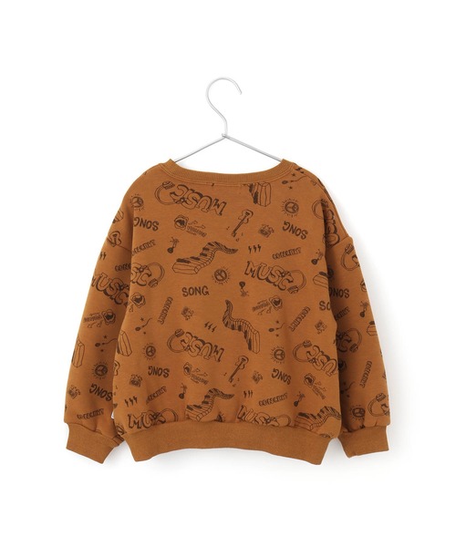 MAKE YOUR DAY（メイクユアデイ）の「MUSIC総柄裏シャギートレーナー■80～140cm（スウェット・キッズ・ブルー/アイボリー/マスタード・120/80/140/90/110/130/100）」の10枚目の写真