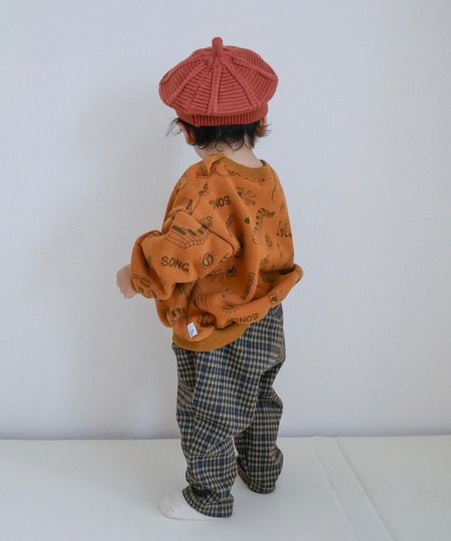 MAKE YOUR DAY（メイクユアデイ）の「MUSIC総柄裏シャギートレーナー■80～140cm（スウェット・キッズ・ブルー/アイボリー/マスタード・120/80/140/90/110/130/100）」の14枚目の写真