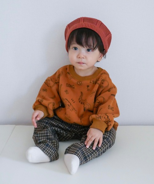 MAKE YOUR DAY（メイクユアデイ）の「MUSIC総柄裏シャギートレーナー■80～140cm（スウェット・キッズ・ブルー/アイボリー/マスタード・120/80/140/90/110/130/100）」の15枚目の写真