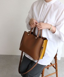 【MIAN】フェイクレザーショルダーバッグ 2Way ハンドバッグ CLIVIA 2231-114-1