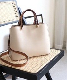 【MIAN】フェイクレザーショルダーバッグ 2Way ハンドバッグ CLIVIA 2231-114-1