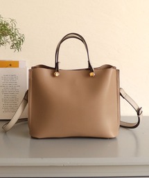 【MIAN】フェイクレザーショルダーバッグ 2Way ハンドバッグ CLIVIA 2231-114-1