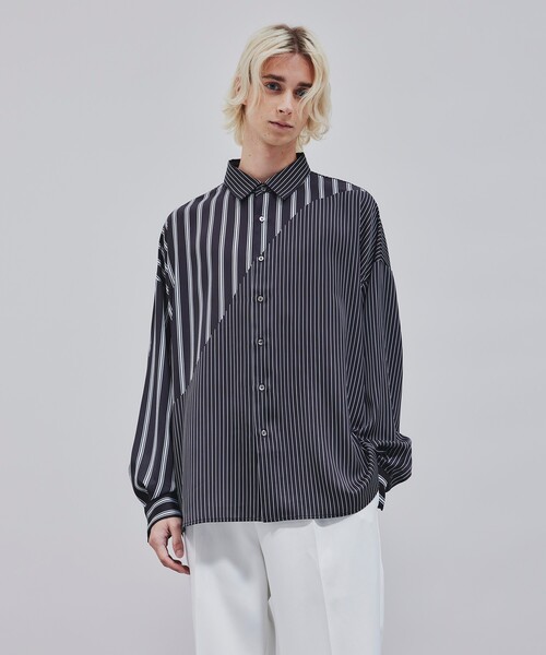 tk.TAKEO KIKUCHI(ティーケータケオキクチ)の「◆トロンプルイユストライプビッグシャツ(シャツ/ブラウス・メンズ・ブラック系2/ホワイト系3/ブルー系7・01/03/02)」の3枚目の写真