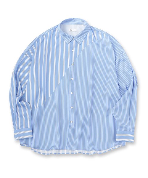 tk.TAKEO KIKUCHI(ティーケータケオキクチ)の「◆トロンプルイユストライプビッグシャツ(シャツ/ブラウス・メンズ・ブラック系2/ホワイト系3/ブルー系7・01/03/02)」の12枚目の写真