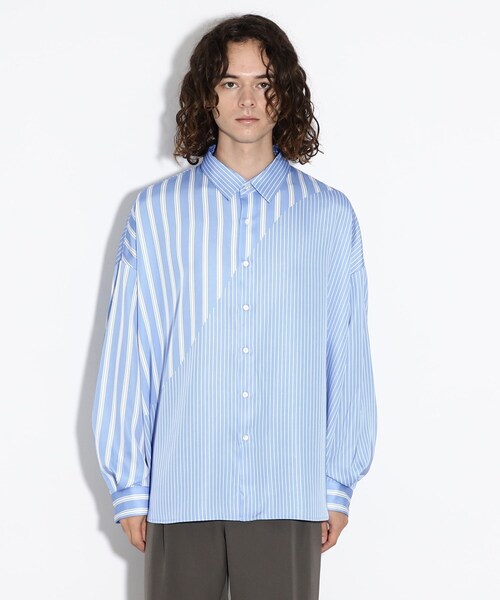 tk.TAKEO KIKUCHI(ティーケータケオキクチ)の「◆トロンプルイユストライプビッグシャツ(シャツ/ブラウス・メンズ・ブラック系2/ホワイト系3/ブルー系7・01/03/02)」の15枚目の写真