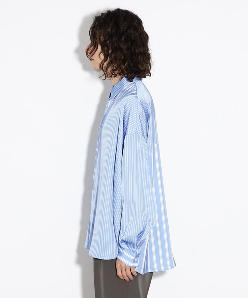 tk.TAKEO KIKUCHI(ティーケータケオキクチ)の「◆トロンプルイユストライプビッグシャツ(シャツ/ブラウス・メンズ・ブラック系2/ホワイト系3/ブルー系7・01/03/02)」の9枚目の写真