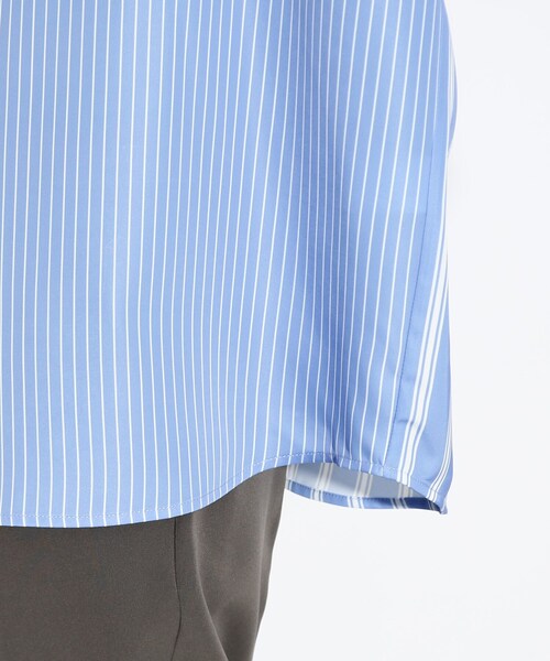 tk.TAKEO KIKUCHI(ティーケータケオキクチ)の「◆トロンプルイユストライプビッグシャツ(シャツ/ブラウス・メンズ・ブラック系2/ホワイト系3/ブルー系7・01/03/02)」の5枚目の写真