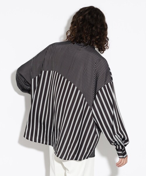 tk.TAKEO KIKUCHI(ティーケータケオキクチ)の「◆トロンプルイユストライプビッグシャツ(シャツ/ブラウス・メンズ・ブラック系2/ホワイト系3/ブルー系7・01/03/02)」の17枚目の写真