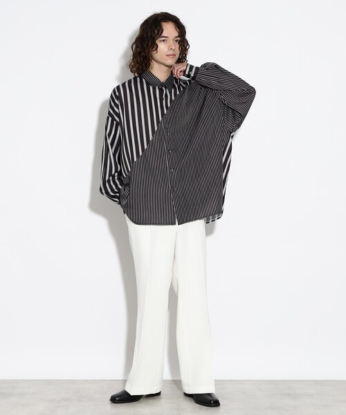 tk.TAKEO KIKUCHI(ティーケータケオキクチ)の「◆トロンプルイユストライプビッグシャツ(シャツ/ブラウス・メンズ・ブラック系2/ホワイト系3/ブルー系7・01/03/02)」の11枚目の写真