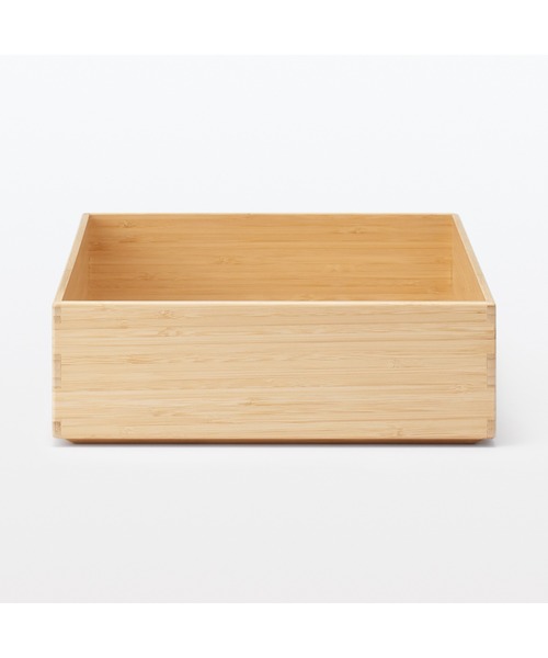無印良品（ムジルシリョウヒン）の「重なる竹材長方形ボックス　小　約幅３７×奥行２６×高さ８．５ｃｍ（収納グッズ・メンズ・ナチュラル・小）」の3枚目の写真